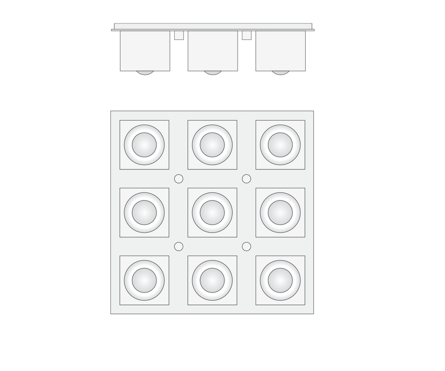 Glacon 9 Light Flush Mount