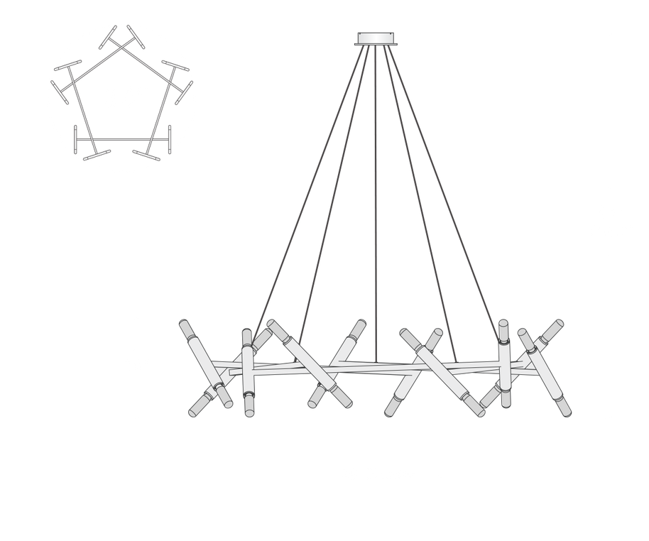 Le Petite Pentagone Chandelier