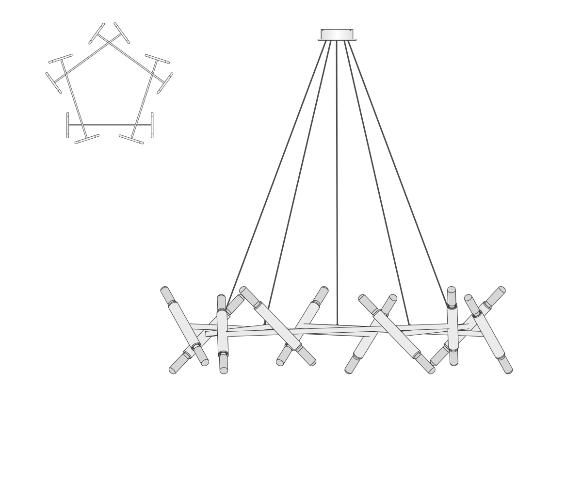 Le Petite Pentagone Chandelier