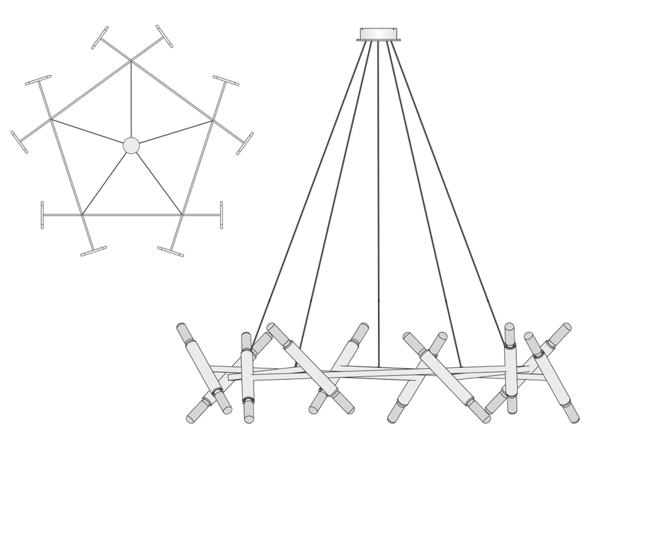 Le Pentagone Chandelier