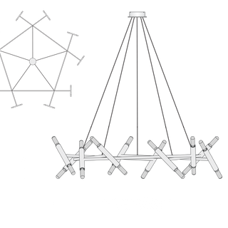 Le Pentagone Chandelier