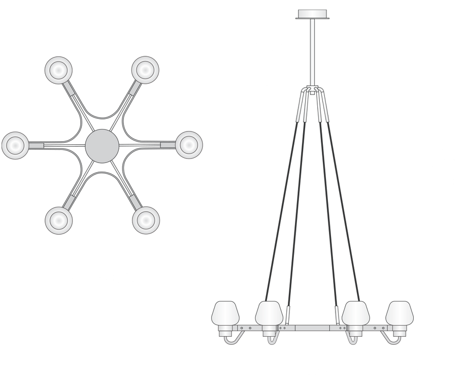 Montalembert 6 Light Chandelier