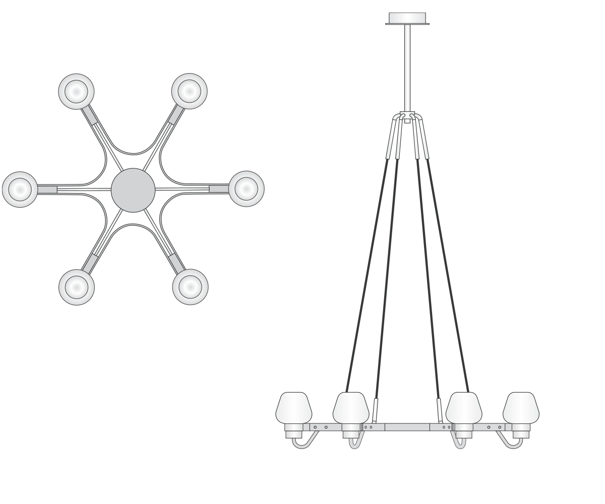 Montalembert 6 Light Chandelier