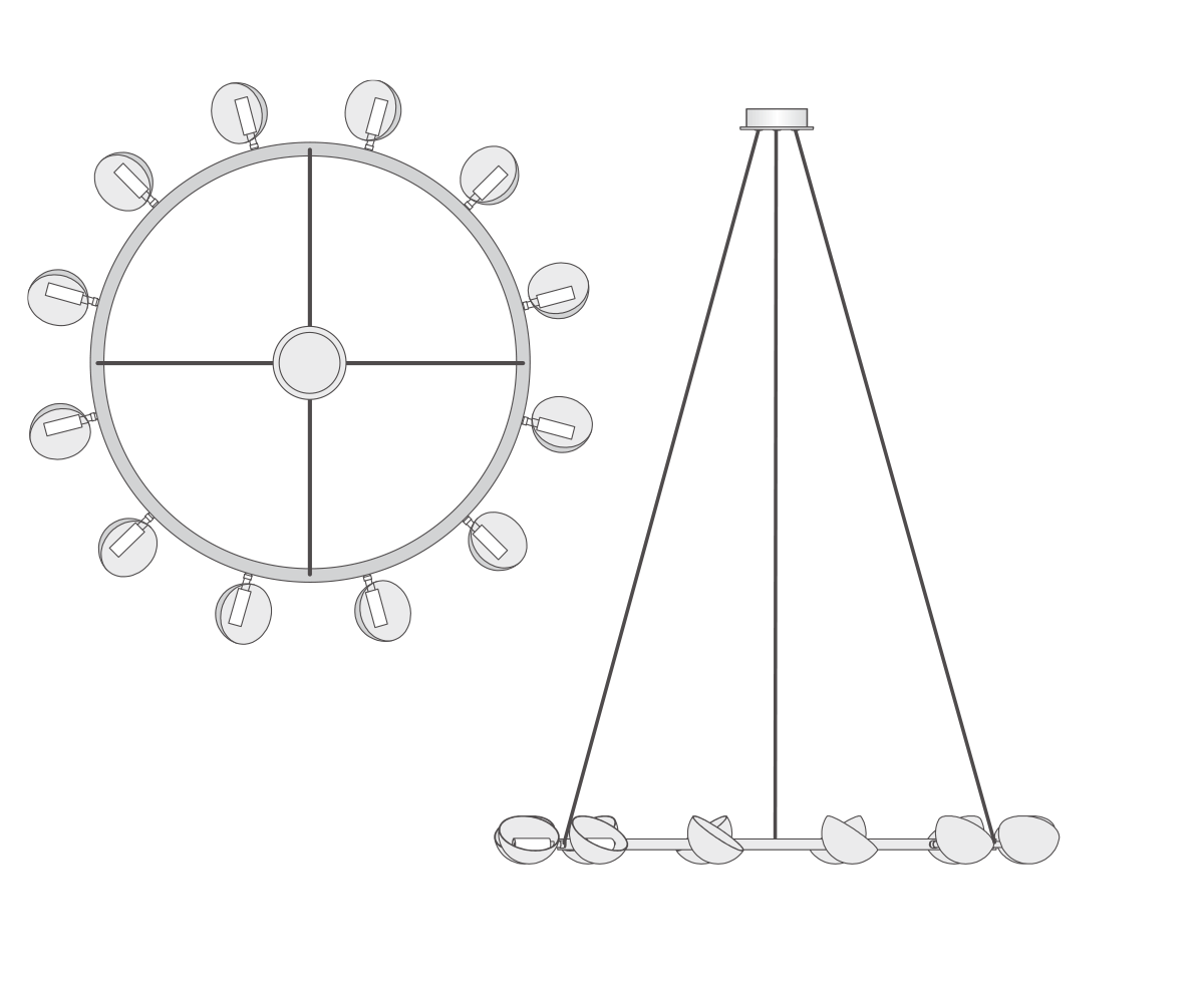 Avion Circular Chandelier - 12 Light